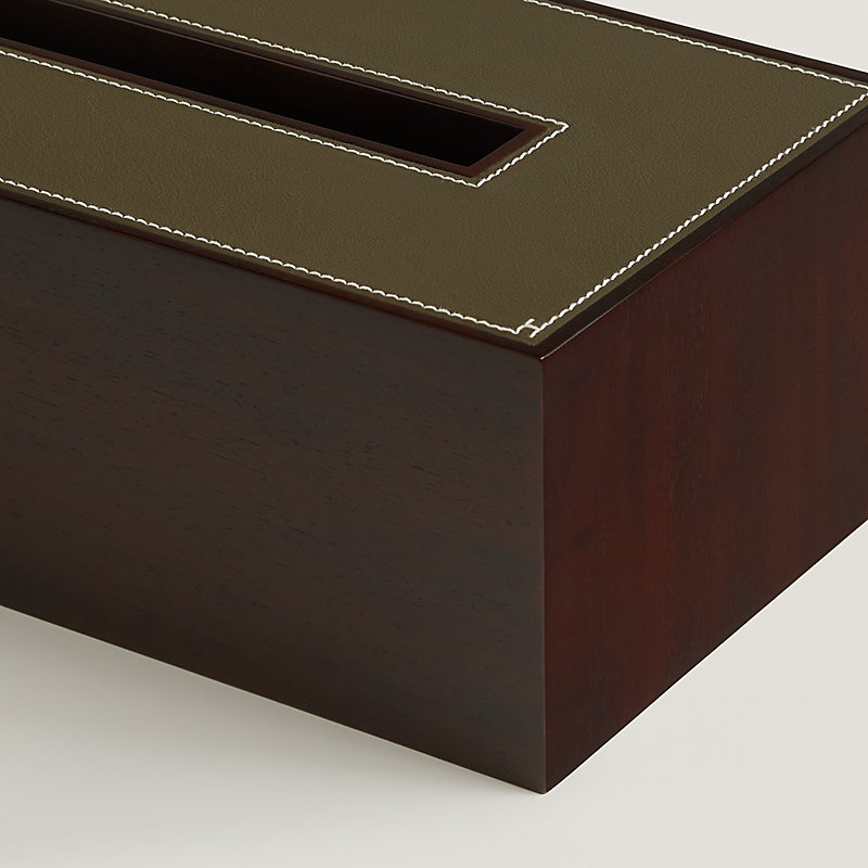【美品】HERMÈS エルメス ティッシュケース ダークブラウン レザー ティッシュケース 《プレイヤード》 レクタンギュラー GM | Hermès